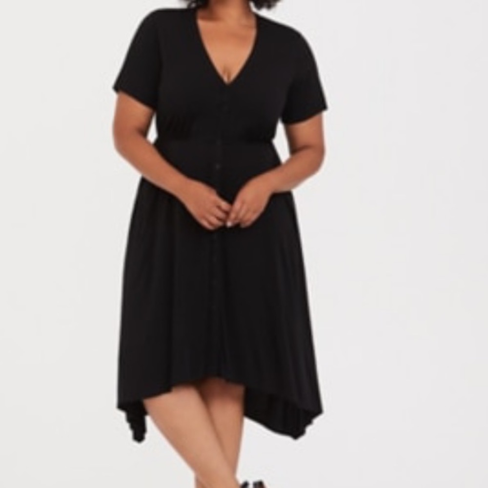 Torrid black button down dress